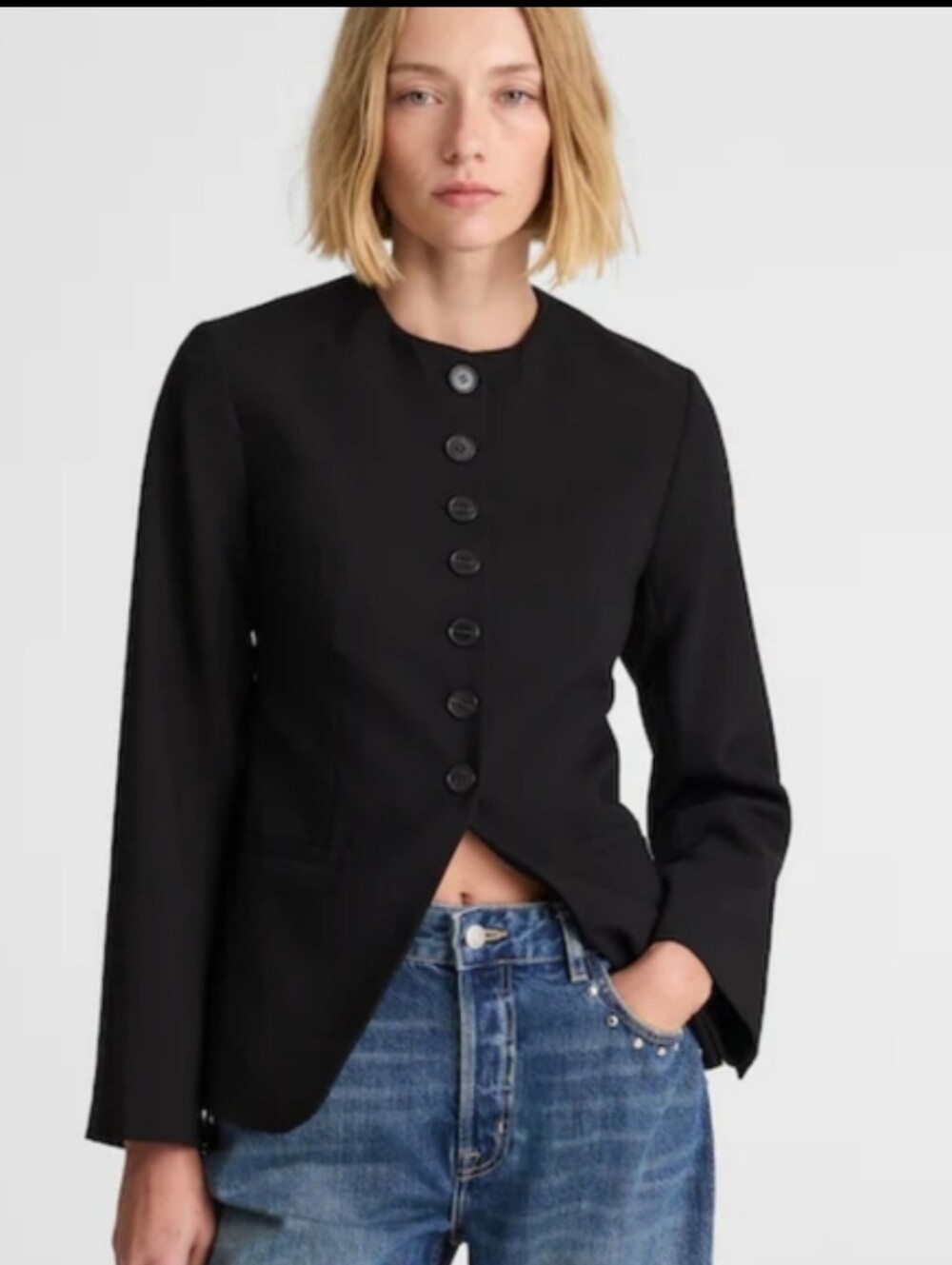 Madewell The Nolita Cutaway Blazer NY408 Size 6 NWT Black